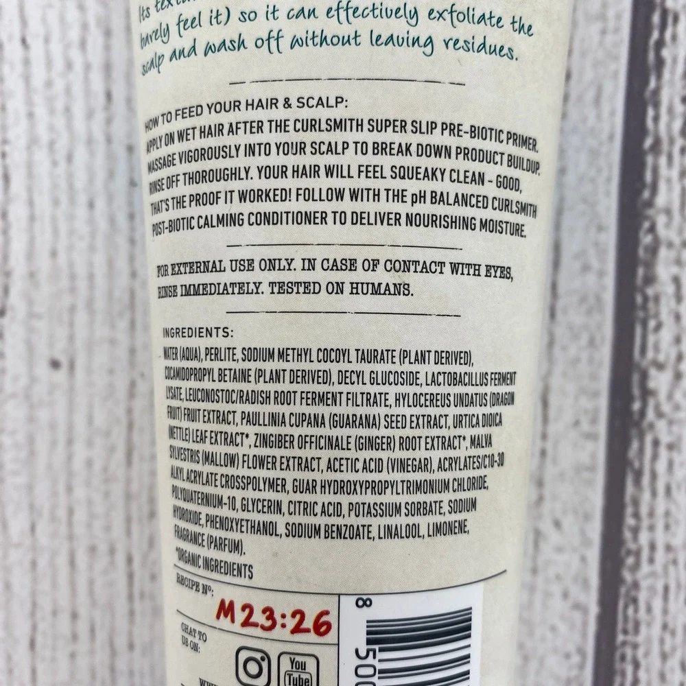 Curlsmith Wash & Scrub Detox Pro-Biotic Shampoo 8oz Clarifying Scalp Scrub